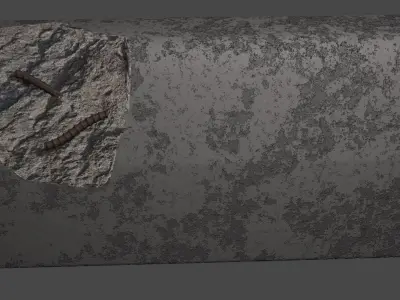 Destroyed Border Low-poly 3D model