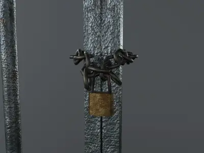 Metal Gate Low-poly 3D model