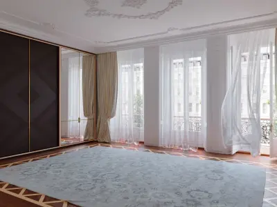 Interior - Classic Room with outside background 3D model