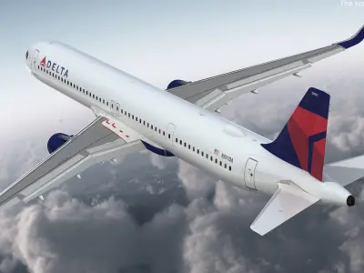  Delta Air Lines Airbus A321 NEO with Interior Rigged for Maya 