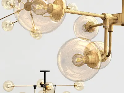 AGIRA modern chandelier with glass globes 3D model
