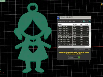 Gold Girl Pendant Free 3D print model