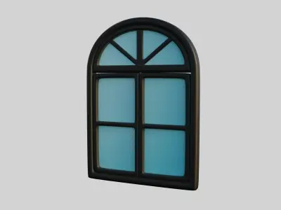 Cartoon Window 11a Low-poly 3D model