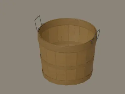 Wooden Basket 3D model