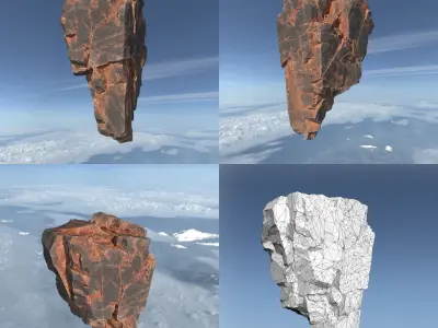 Low poly Desert Floating Island Rock Pack 211205 Low-poly 3D model