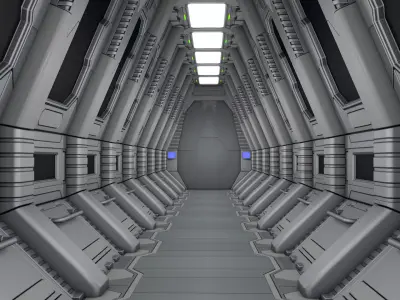 Sci Fi Corridor  3D model 29