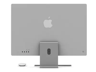 Apple iMac 24 inch 2021 Silver Low-poly 3D model