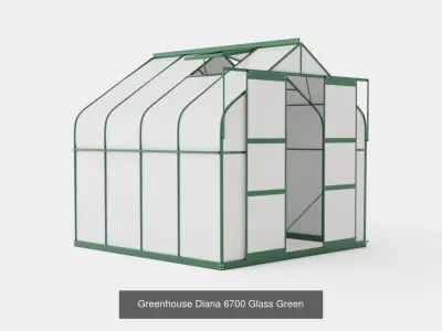 Collection of Greenhouse Diana Glass Green - 5 Models 3D Model Pack