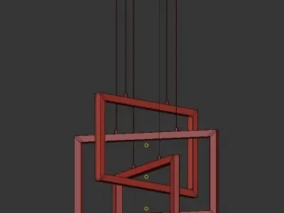 Cole 24 Wide Gold 3Light LED Pendant Light 3D model