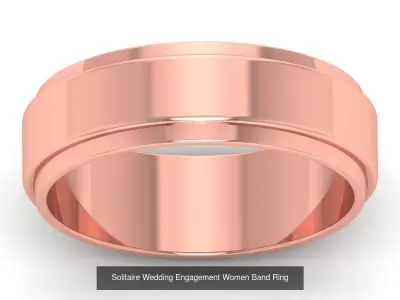 35 Solitaire Wedding Engagement Women Band Rings Collection 3D Model Pack