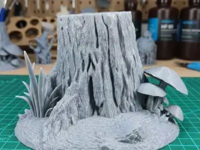 Chopped Tree Terrain  Pre-Supported STL and Chitubox files 3D print model