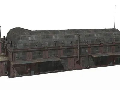 old industrial building Low-poly 3D model