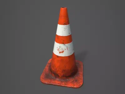 Traffic cone Low-poly 3D model