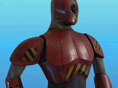 Cyborg Knight  Rigged and Animated Low Poly RPG or FPS Character Low-poly 3D model