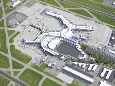 Vancouver - Airport - YVR Low-poly 3D model