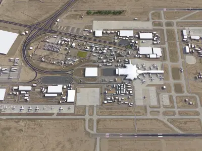 Kuwait Airport Low-poly 3D model