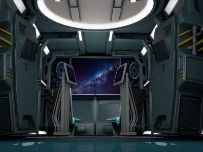 Sci Fi Room Low-poly 3D model