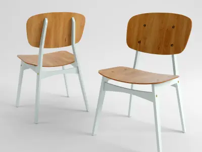 CIRCLE set round dining table with two chairs 3D model