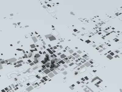 Des Moines Streets and Buildings 3D model