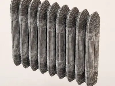 Classic cast iron radiator 3D model