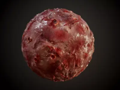 Skin Guts Bloody Burn Warts Seamless PBR Texture Texture