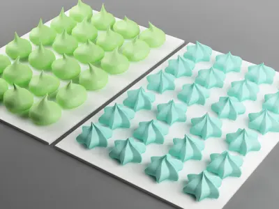 Cake 16 meringues 3D model