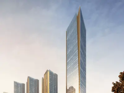 Modern Glass Landmark Tower Urban Exterior 3D model