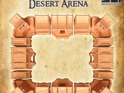 Small Desert Arena Tabletop Terrain 28 mm 3D print model