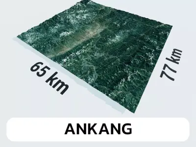 Ankang China City Landscape 3D Model 3D model