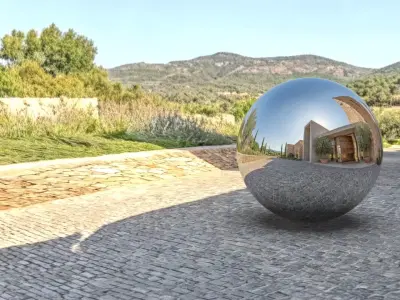 HDR Luxury Villa Entry 360 HDRI Provensal Estate Entrance 3D model