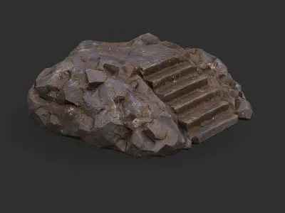 stairs stone 01 Low-poly 3D model
