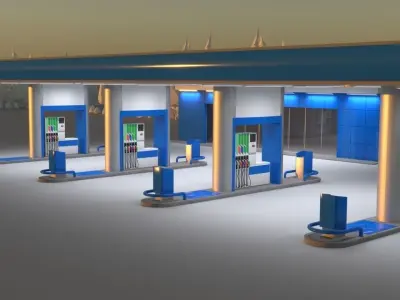 Gas station 3D model