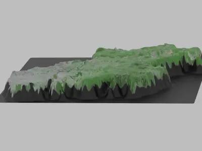 Serbia Map Country Low-poly 3D model