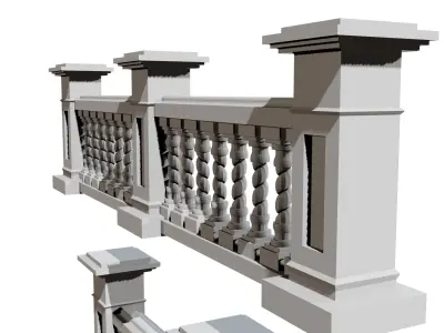 3D Concrete Balustrade 3D print model