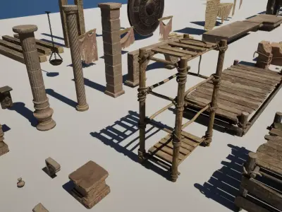 Dungeon Asset Pack Low-poly 3D model