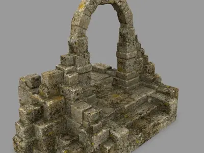 gate 2 stone arch Low-poly 3D model