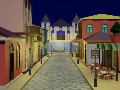 Pack Historical City Assets Low-poly 3D model
