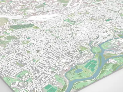 Cityscape Halle Germany  3D model