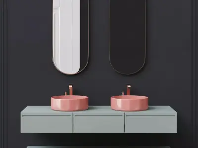 Washbasins Furniture 3d model Low-poly 3D model