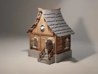 Toon Cottage 3D model