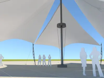 Tensile Fabric Structure -4 Low-poly 3D model