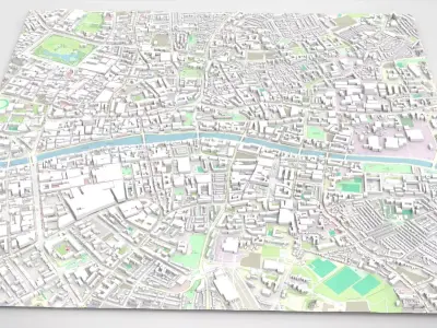Cityscape Dublin Ireland 3D model