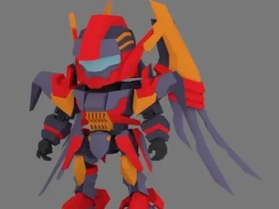 Super Mecha 18 - Jardean of Code Name M444R Low-poly 3D model