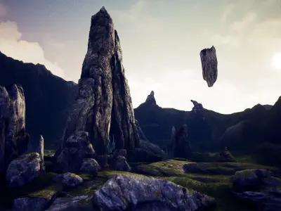 Rocks And Cliffs  50 variations Low-poly 3D model