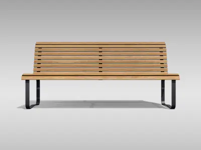 Park Bench 02 Low-poly 3D model