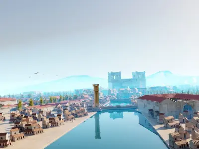 mega medieval city made in blender 3D model