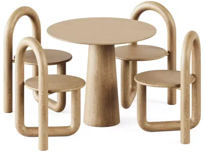 Table POV R90 by Ton and Ebonized Ash by Objects and Ideas 3D model