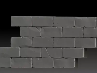Stylized bricks 3D model