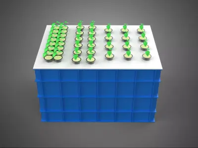 WATER TANK CRATE STORAGE CONTAINER AEROPONIC PLANT GROW FARM 3D model