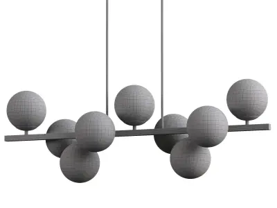 Viola 9 Light Metal Dimmable Chandelier 3D model
